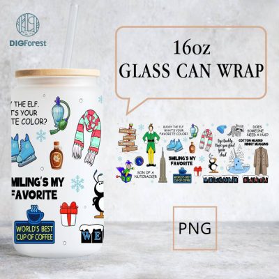 Buddy The Elf Christmas 16 Oz Libbey Glass Can Wrap, Christmas Elf Glass Can Sublimation Png, Son Of A Nutcracker, Christmas Coffee Png File Buddy The Elf Christmas 16 Oz Libbey Glass Can Wrap, Christmas Elf Glass Can Sublimation Png, Son Of A Nutcracker, Christmas Coffee Png File