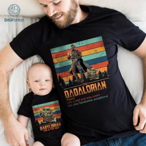 Dadalorian And Son Png | First Fathers Day | Dadalorian And The Child Shirt | Dad And Baby Matching Design | Starwars Dad Father'S Day Gif | Digital Download