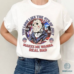 Jason Voorhees Horror 4th Of July Png, Makes Me Want A Hot Dog, You Look Like The 4th of July Png, Make Me Wanna Real Bad, 4th of July Sublimation Shirt, 4th of July Png, America Png, Horror 4th of July