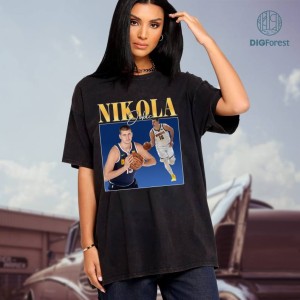 Vintage 90s Nikola Jokic NBA Png, Nikola Jokic Png, Basketball shirt, Classic 90s Graphic Png, Bootleg Tee PT39, Digital Download