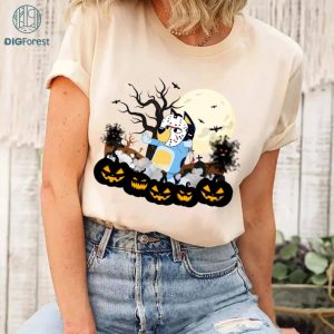 Bluey Horror Halloween PNG | Blue Dog Halloween Shirt | Bluey Halloween Trick Or Treat PNG | Halloween Friends Png | Bluey Kids PNG