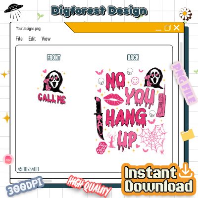 Halloween Scream PNG – No You Hang Up Design, Ghost Face Horror, Scary Movie Shirt, Halloween Party Design