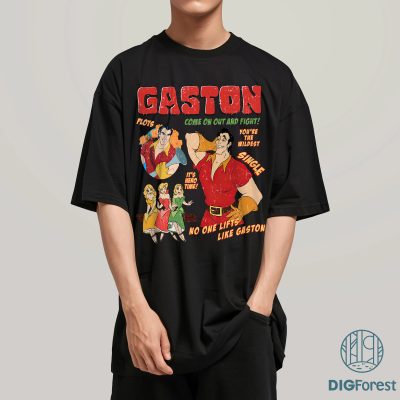 Disney Gaston Beauty and the Beast PNG – Gaston Villains PNG, Disneyland Trip PNG, WDW Family PNG, Birthday Gifts