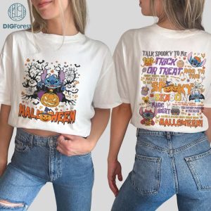 Disney Two-Sided Disneyland Stitch Halloween Png, Nightmare On Main Street, Stitch Horror Png, Stitch Fall Png, Disneyland Trip 2023 Png