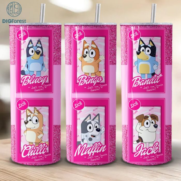 Bluey Barbi Dolls 20oz Tumbler Wrap, Come On Barbi Skinny Tumbler, Barbi Doll Tumbler Wrap, Lets Go Party Tumbler PNG, 20 oz Barbi Tumbler