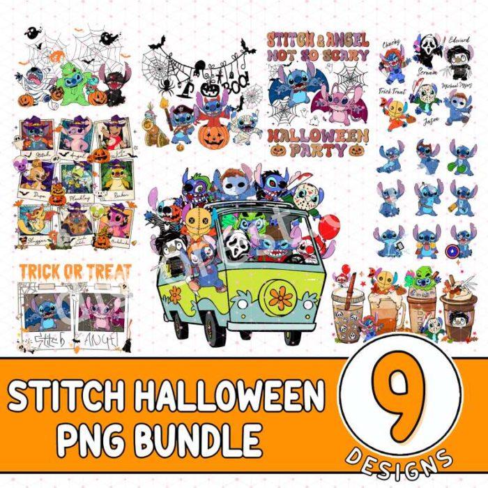 Bundle Disney Halloween Stitch Costume Horror Characters, Stitch halloween PNG Bundle, Stitch Trick or Treat, Not So Scary Halloween Party Png