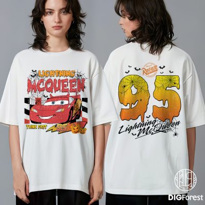 Disney Cars Lightning McQueen Halloween Shirt - Disneyland Pixar Tee, Family Trip Outfit, Halloween Matching Mickey Apparel