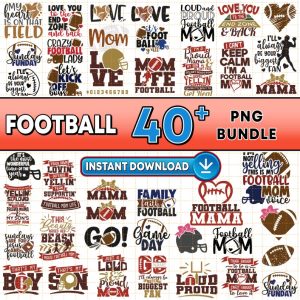40+ Football PNG Bundle, Football Mama PNG Bundle, Funny Footbal Sayings, Football png Designs, Football Mom Dad Sister, Instant Download
