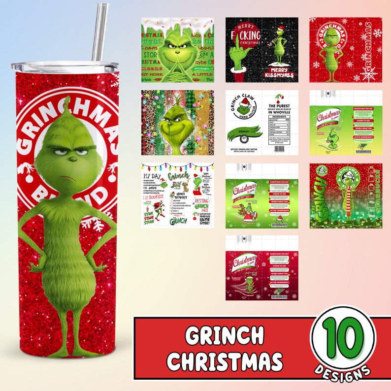 Christmas Tumbler Wrap Instant Download | Christmas Sublimation | Christmas Be Gone | Christmas Vibes | Bitch Spray Tumbler Designs