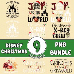 Disney Christmas Bundle Png, Christmas PNG, Bundle PNG, Merry Christmas PNG, Merry And Bright,Instant Download,Sublimation Designs,Digital Download