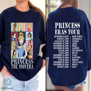 Disney Princess Eras Tour PNG Sublimation, Princess Tour-dated PNG, Retro Princess Shirt, Cinderellä Princess PNG, Eras Tour Sublimation Design