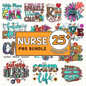 Nurse Png Bundle, Western Nurse Png, Nurse Png File, Stethoscope, Western Nurse, Nursing Png, Nursing Sublimation Png, Digital Download