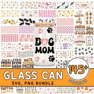 Glass Can Libbey Wrap bundle, Coffee Glass Can Wrap Png, Floral Wrap Glass Can, 16oz Glass Can Png, Libbey Glass Can Png, 16oz Glass Can Template Smiley Can png Full Wrap