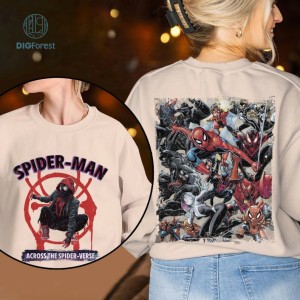 Retro Spider-Man Across the Spider-Verse Png | Spider-Man 2023 Double Sided Shirt | Spider Punk Design | Miles Morales Peter Parker | Instant Download