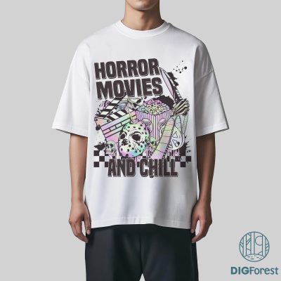 Horror Movie And Chill Shirt – Michael Myers Jason Voorhees Ghost Face Tee, Scream Movie Graphic, Trick Or Treat