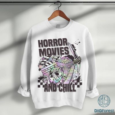 Horror Movie And Chill Shirt – Michael Myers Jason Voorhees Ghost Face Tee, Scream Movie Graphic, Trick Or Treat Horror Movie And Chill Shirt – Michael Myers Jason Voorhees Ghost Face Tee, Scream Movie Graphic, Trick Or Treat