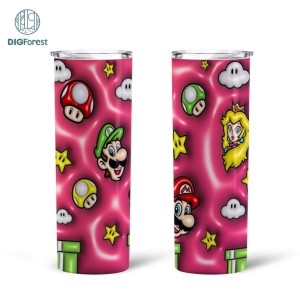 3D Inflated Cartoon Tumbler PNG, 3D Kids Game Tumbler, 3D Funny Movie Sublimation Wraps, Tumbler Wrap Png, Instant Download