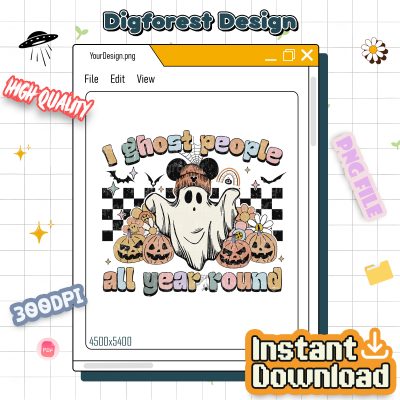Disney Mickey I Ghost People All Year Round PNG - Mickey Halloween PNG, Mickey’s Not So Scary PNG PNG