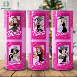 Disney Princess Barbi Tumbler Wrap, Princess Sublimation Wrap Design, Come On Barbi Tumbler Wrap Design, Cinderella Barbi Doll Tumbler Wrap