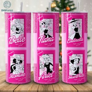 Disney Princess Barbi Tumbler Wrap, Princess Sublimation Wrap Design, Come On Barbi Tumbler Wrap Design, Ariel Barbi Doll Tumbler Wrap