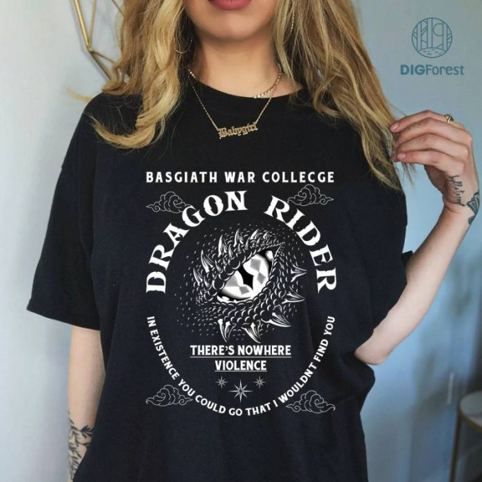 Basgiath War Colleg Png, Dragon Rider Shirt, There's Nowhere Violence Png, Book Lover Gift, Fourth Wing Dragon Rider Png, Rebecca Yarros, Fantasy Reader Shirt, Digital Download