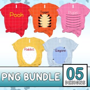 Disney Winnie The Pooh Costume Png | Tigger Costume Png | Pooh Bear Png | Piglet Costume Eeyore Costume Bundle Png Family Halloween Costume 2023