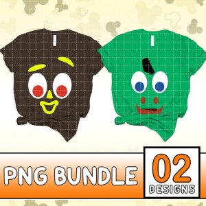 Gumby Costume Png Files | Gumby And Pokey Costume Png | Pokey Costume Png | Matching Family Halloween Costume Bundle Png