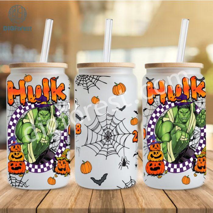 Hulk Cartoon 16oz Libbey Glass Can, Libbey Can Glass The Incredible Hulk, Superhero Halloween Png, Superhero Wrap, Hulk Png