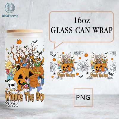 Disney Winnie The Pooh Halloween 160z Glass Wrap, Pooh And Friends Halloween 16oz Libbey Glass Can Wrap, Trick Or Treat, Spooky Season, Halloween Png Disney Winnie The Pooh Halloween 160z Glass Wrap, Pooh And Friends Halloween 16oz Libbey Glass Can Wrap, Trick Or Treat, Spooky Season, Halloween Png