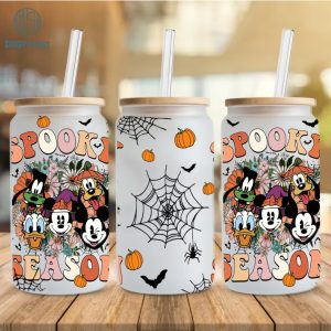 Disney Mickey Mouse and Friends 16oz Libbey Glass Can Png | Mickey Halloween Boo Team Png | Trick Or Treat | Spooky Vibes PNG | Halloween Png