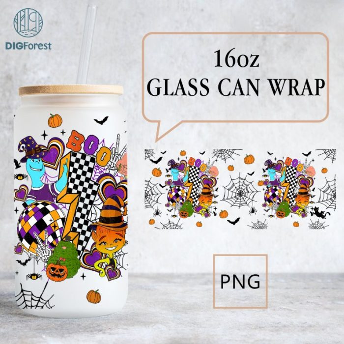 Disney Elemental Halloween Boo 16oz Can Glass Wrap, Elemental Characters Libbey Can Glass, Trick Or Treat, Halloween Png