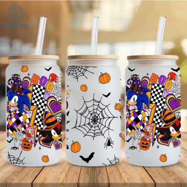 Disney Sonic Halloween Boo 16oz Can Glass Wrap, Sonic Pumkins Libbey Can Glass, Can Glass Wrap, Trick Or Treat, Witch Png, Halloween Png