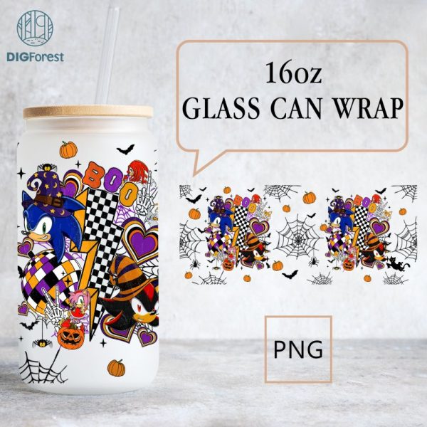 Disney Sonic Halloween Boo 16oz Can Glass Wrap, Sonic Pumkins Libbey Can Glass, Can Glass Wrap, Trick Or Treat, Witch Png, Halloween Png