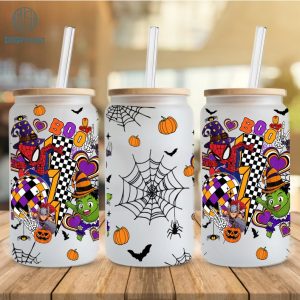 Spider Man Superhero Boo 16oz Libbey Glass Can, Libbey Can Glass Spider Man 2023, Superhero Halloween Png, Spider Png