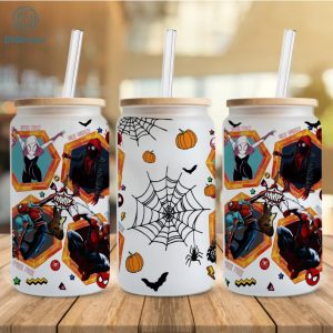 Spider-Man Across the Spider-Verse Characters 16oz Can Glass, Libbey Can Glass, Miles Morales Png, Gwen Stacy, Peter Parker, Spider Punk Png