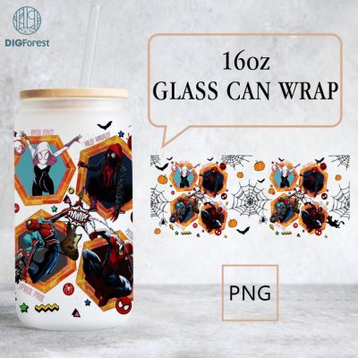 Spider-Man Across the Spider-Verse Characters 16oz Can Glass, Libbey Can Glass, Miles Morales Png, Gwen Stacy, Peter Parker, Spider Punk Png Spider-Man Across the Spider-Verse Characters 16oz Can Glass, Libbey Can Glass, Miles Morales Png, Gwen Stacy, Peter Parker, Spider Punk Png