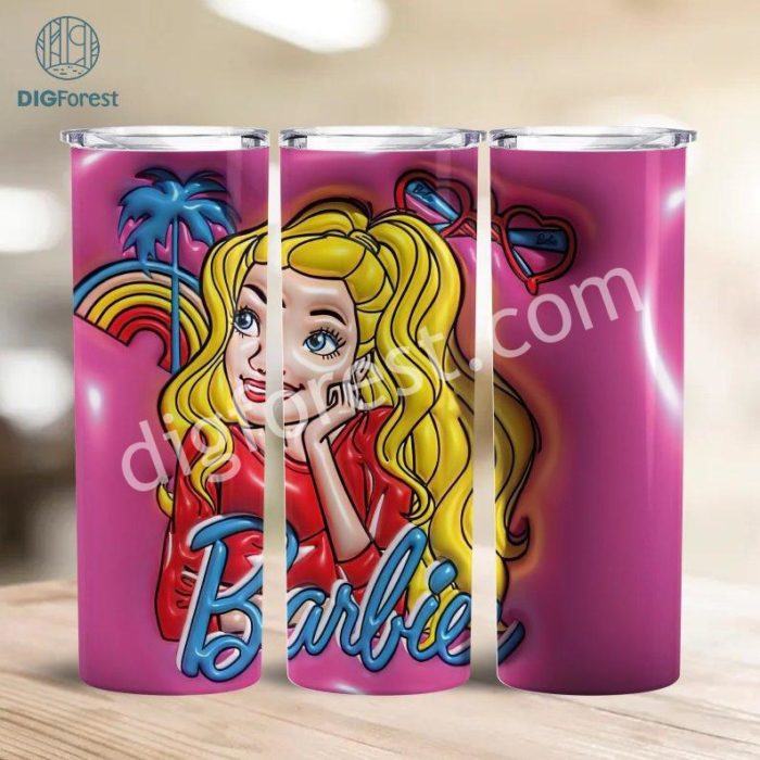 Come On Let's go Party Tumbler Design | For Sublimation 20oz Straight Pink Doll Coffee | 3D Inflated Tumbler Wrap PNG Files Puffy Designs