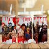 Horror Movie Characters Villains Glass Wrap, 16oz Libbey Glass Can Wrap, Scary Faces, Horror movie Villains Libbey Tumbler Wrap Template