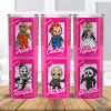 Horror Characters 20oz Tumbler Wrap Png | Halloween Horror Png | Halloween PNG | Pink Doll PNG | Horror Dolls 20oz Sublimation Tumbler Png