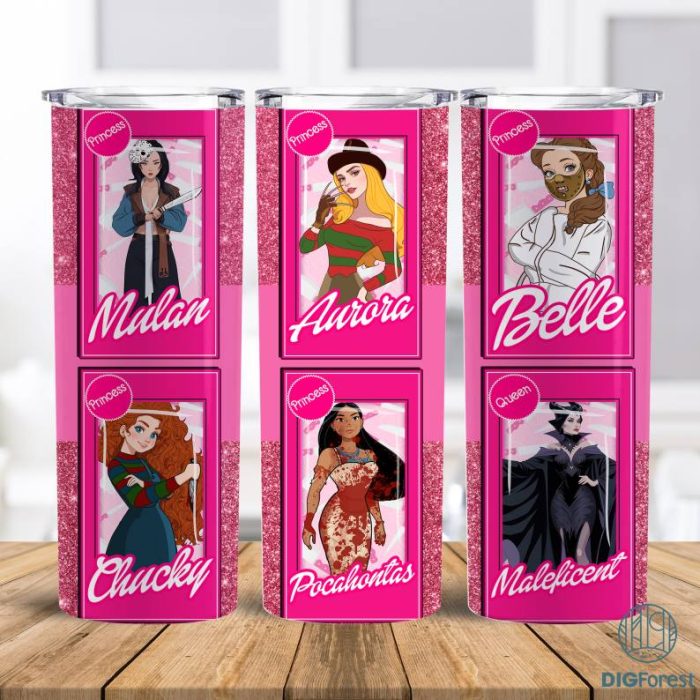 Princess Barbi Tumbler 20oz Wrap, Princess Sublimation Wrap Design, Come On Barbi Tumbler Wrap Design,Horror Halloween Tumbler Wrap