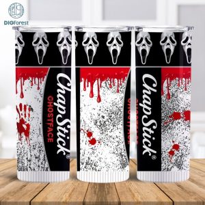 Chapstick Ghost Tumbler Wrap Png, Ghost Horror Movie Tumbler Wrap 20oz png, Halloween Tumbler Png, Instant Download