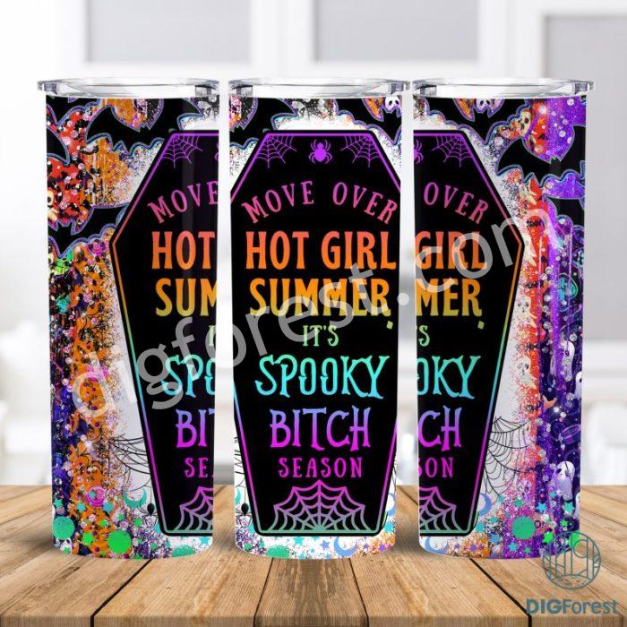 Halloween Tumbler Wrap Hot Girl Summer,Spooky Bitch PNG Wrap,Neon Pumpkins 20 oz Skinny Sublimation Digital Design Download,Halloween Gifts