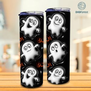 3D Inflated Spooky Horror Halloween Tumbler Design Skinny Tumbler 20oz, Spooky Tumbler Wrap, Halloween Design