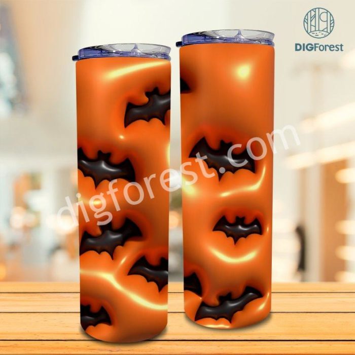 3D Inflated Puff Spooky Tumbler Wrap, Halloween Design, Spooky Horror Halloween Tumbler Design Skinny Tumbler 20oz,