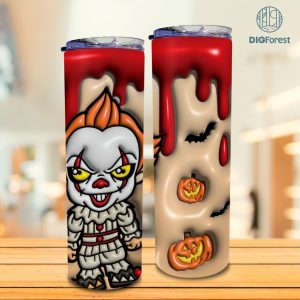 HN230809225 Thin Tumbler 3D Inflated Puffy Penywise Horor Halloween