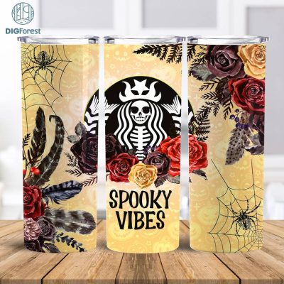 Halloween Tumbler Wrap, Spooky Vibes Tumbler png, Halloween Tumbler Design, Halloween Tumblers png, Spooky Tumbler Wrap, 20oz Skinny Tumbler