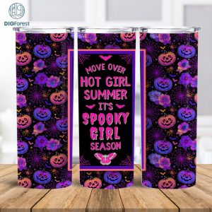 Halloween Tumbler Wrap Hot Girl Summer,Spooky Bitch PNG Wrap,Neon Pumpkins 20oz Skinny Sublimation Digital Design Download,Halloween Gifts