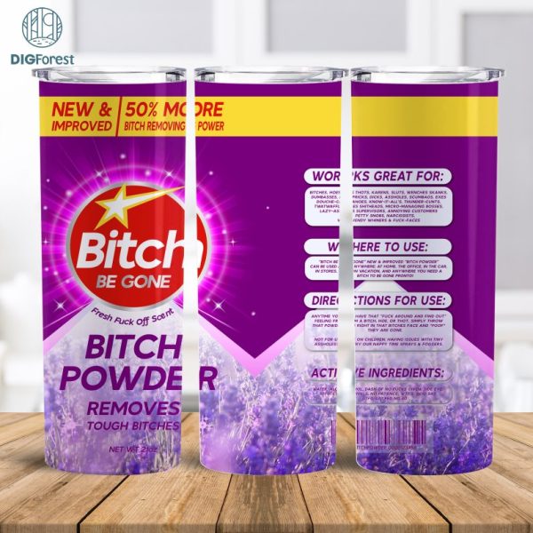 Bitch Be Gone Comet Green - Funny 20 oz Skinny Tumbler Wrap Design Sublimation PNG Designs Straight Tumbler ONLY Instant Download