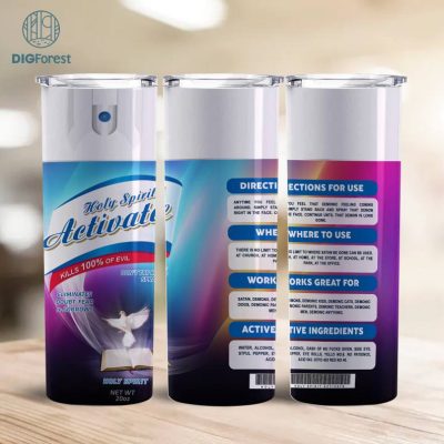 Holy Spirit Activate Spray Tumbler 20oz Png, Holy Spirit Activate Design Dove, Holy Spirit Active Tumbler PNG, Sublimation Tumbler Wrap, Digital Download