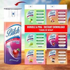 6 Bitch Be Gone 20oz Tumbler Wrap Bundle PNG File For Sublimation, 6 Colors Bitch Be Gone Tumbler Sublimation Design, Instant Download